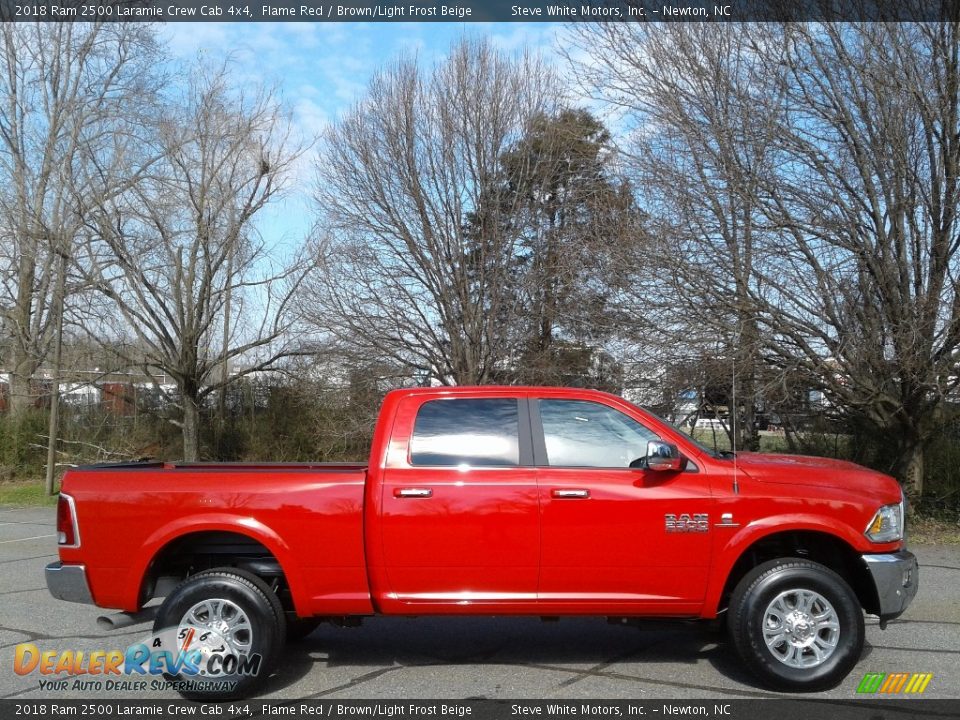 2018 Ram 2500 Laramie Crew Cab 4x4 Flame Red / Brown/Light Frost Beige Photo #5