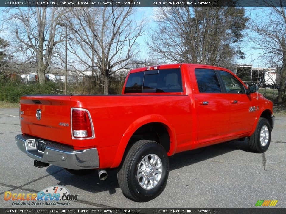 2018 Ram 2500 Laramie Crew Cab 4x4 Flame Red / Brown/Light Frost Beige Photo #6