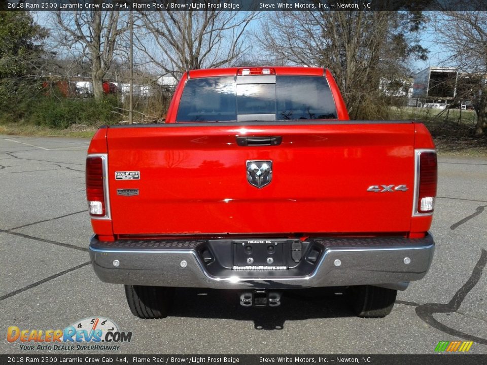 2018 Ram 2500 Laramie Crew Cab 4x4 Flame Red / Brown/Light Frost Beige Photo #7