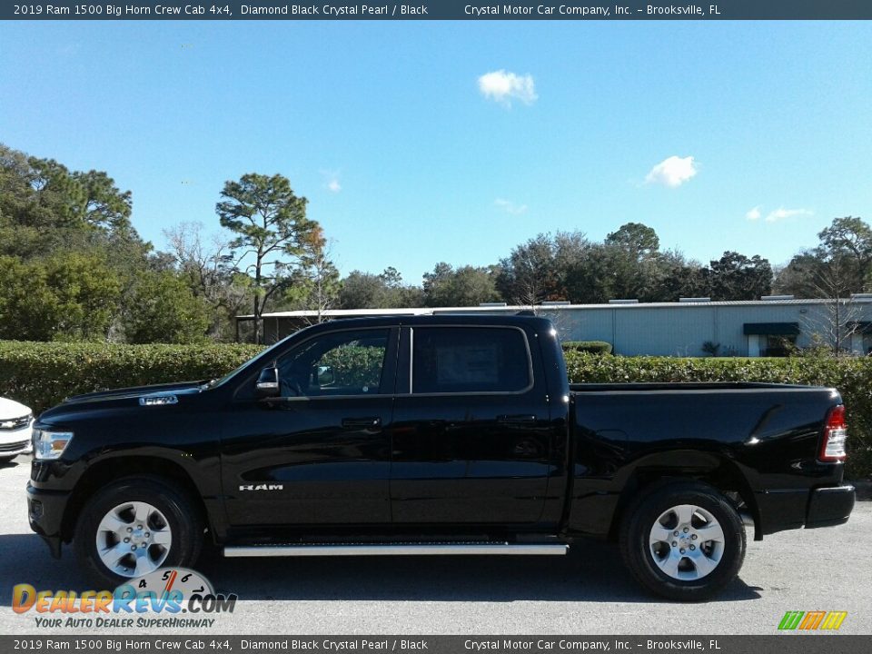 2019 Ram 1500 Big Horn Crew Cab 4x4 Diamond Black Crystal Pearl / Black Photo #2