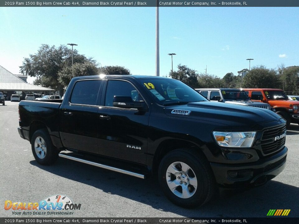 2019 Ram 1500 Big Horn Crew Cab 4x4 Diamond Black Crystal Pearl / Black Photo #7