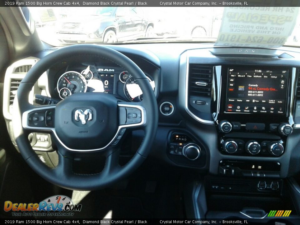 2019 Ram 1500 Big Horn Crew Cab 4x4 Diamond Black Crystal Pearl / Black Photo #13