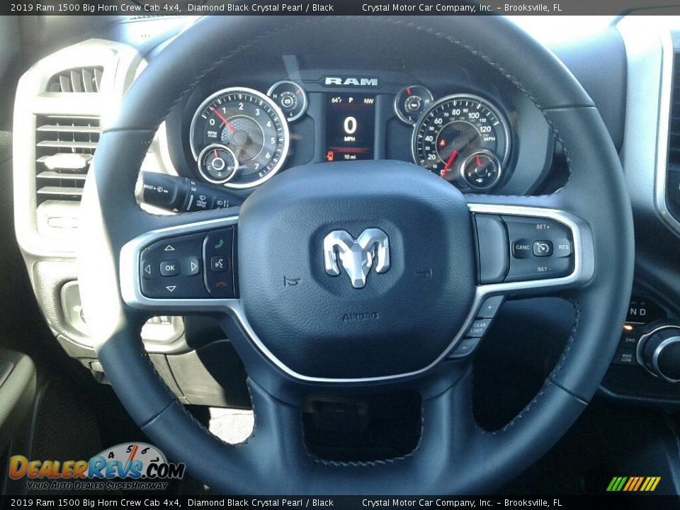 2019 Ram 1500 Big Horn Crew Cab 4x4 Diamond Black Crystal Pearl / Black Photo #14