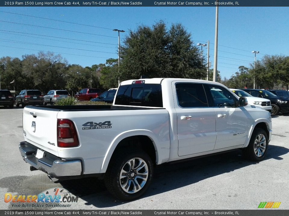 2019 Ram 1500 Long Horn Crew Cab 4x4 Ivory Tri–Coat / Black/New Saddle Photo #5