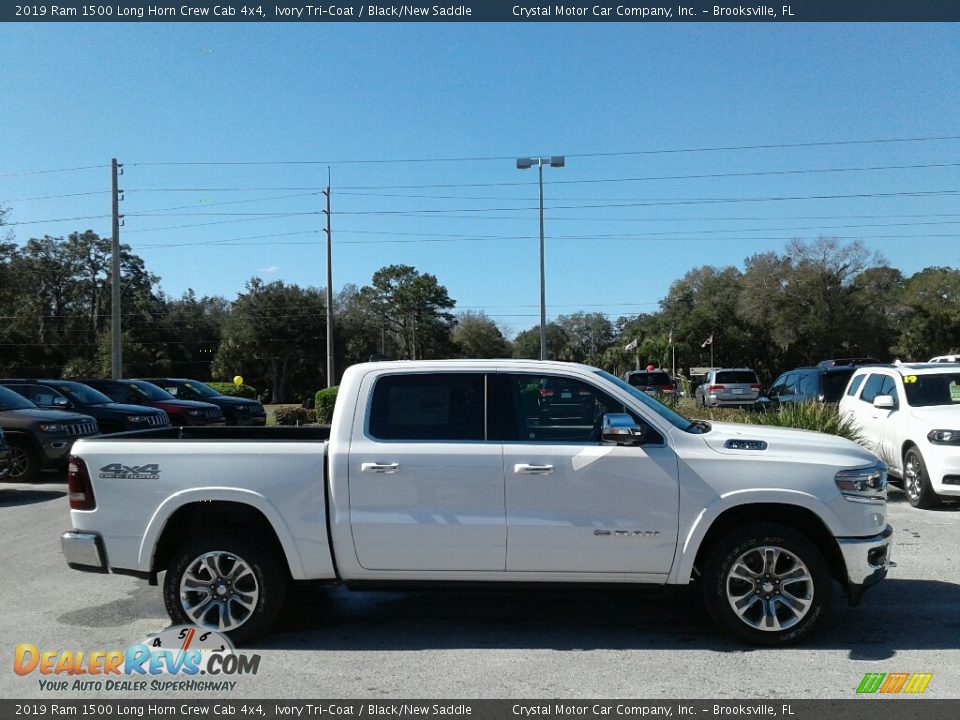 2019 Ram 1500 Long Horn Crew Cab 4x4 Ivory Tri–Coat / Black/New Saddle Photo #6