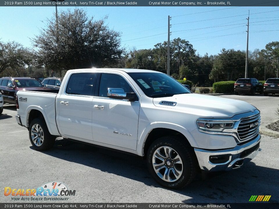 2019 Ram 1500 Long Horn Crew Cab 4x4 Ivory Tri–Coat / Black/New Saddle Photo #7