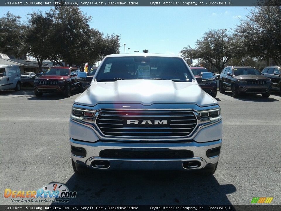 2019 Ram 1500 Long Horn Crew Cab 4x4 Ivory Tri–Coat / Black/New Saddle Photo #8