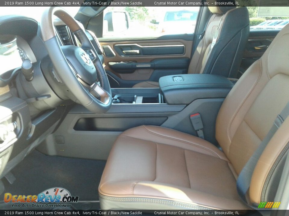 2019 Ram 1500 Long Horn Crew Cab 4x4 Ivory Tri–Coat / Black/New Saddle Photo #9