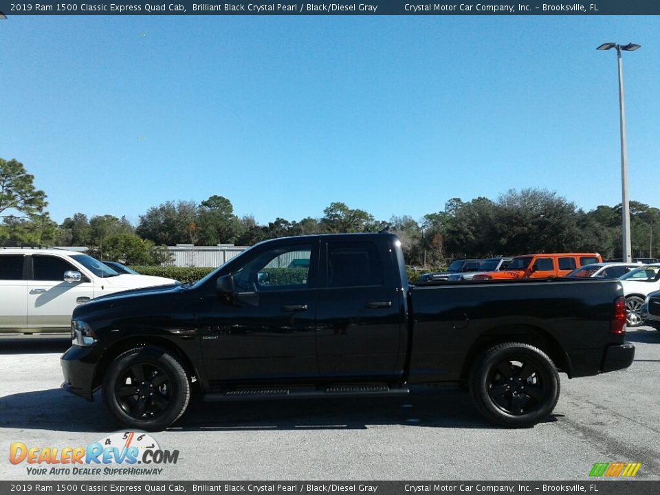 2019 Ram 1500 Classic Express Quad Cab Brilliant Black Crystal Pearl / Black/Diesel Gray Photo #2