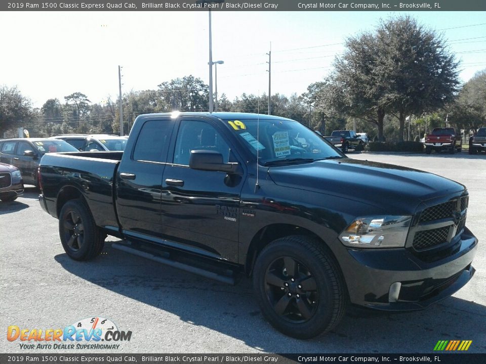 2019 Ram 1500 Classic Express Quad Cab Brilliant Black Crystal Pearl / Black/Diesel Gray Photo #7
