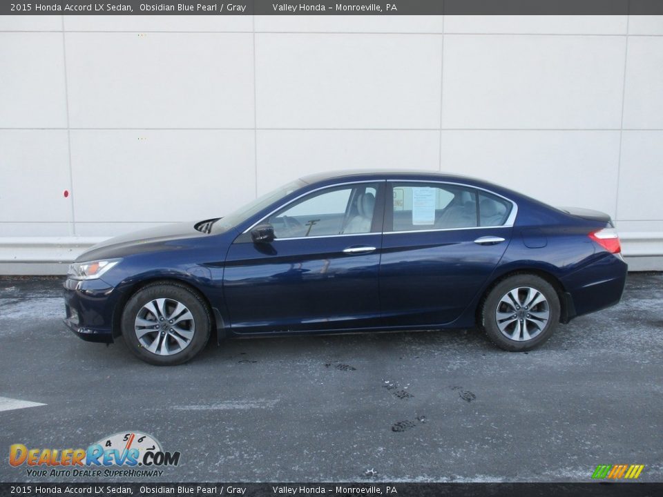 2015 Honda Accord LX Sedan Obsidian Blue Pearl / Gray Photo #2