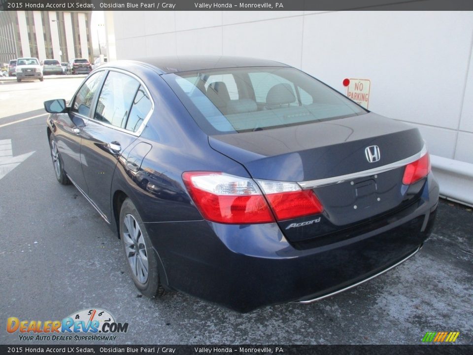 2015 Honda Accord LX Sedan Obsidian Blue Pearl / Gray Photo #3