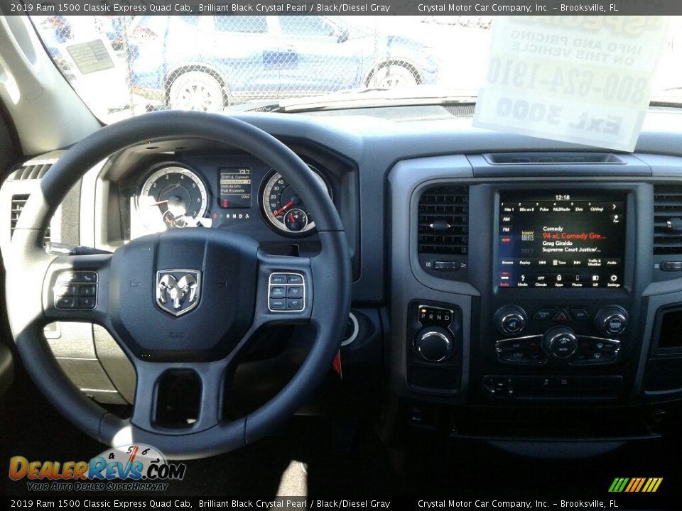 2019 Ram 1500 Classic Express Quad Cab Brilliant Black Crystal Pearl / Black/Diesel Gray Photo #13