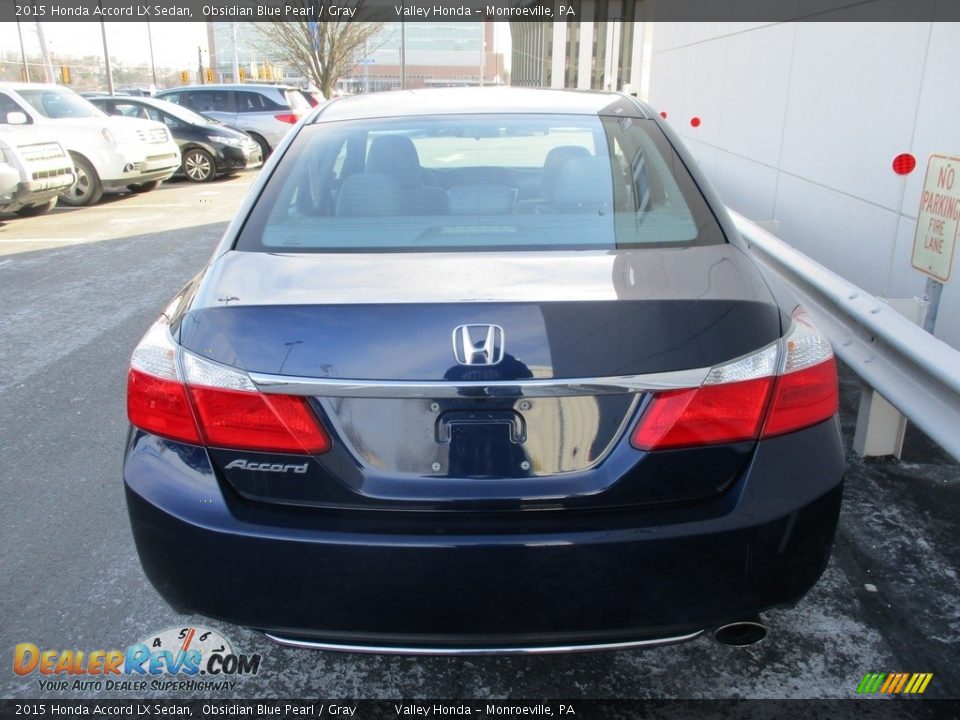 2015 Honda Accord LX Sedan Obsidian Blue Pearl / Gray Photo #4