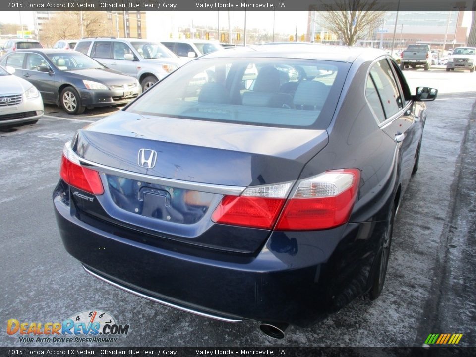 2015 Honda Accord LX Sedan Obsidian Blue Pearl / Gray Photo #5