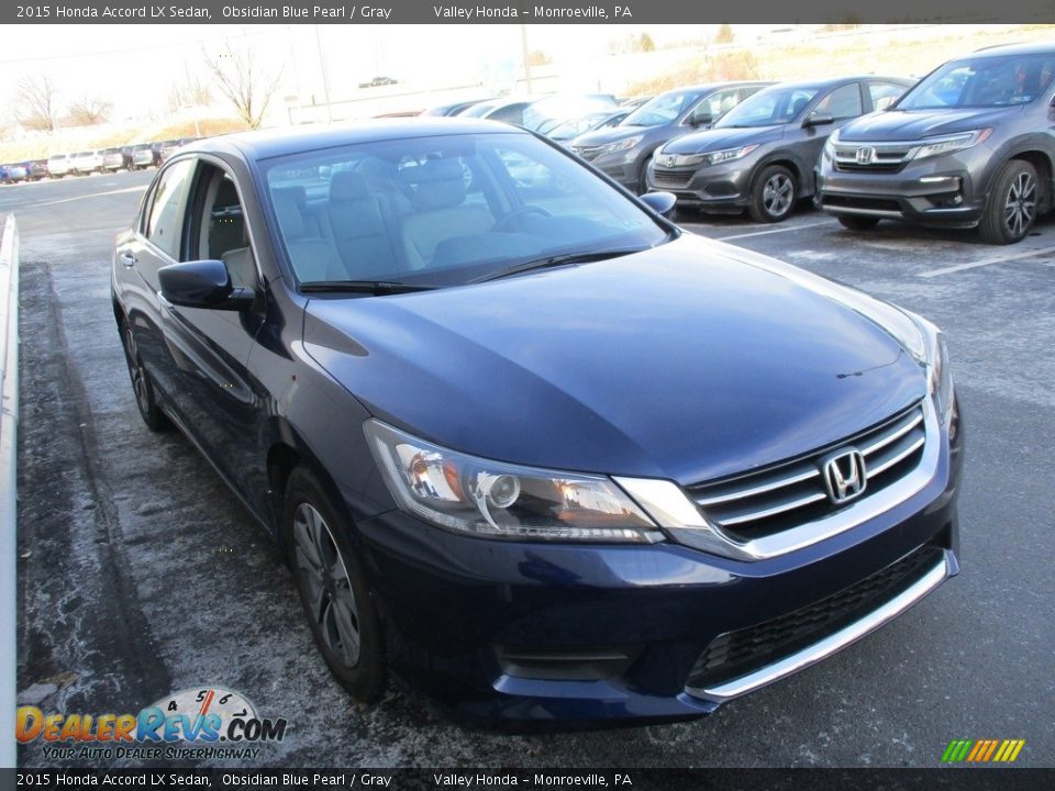 2015 Honda Accord LX Sedan Obsidian Blue Pearl / Gray Photo #6