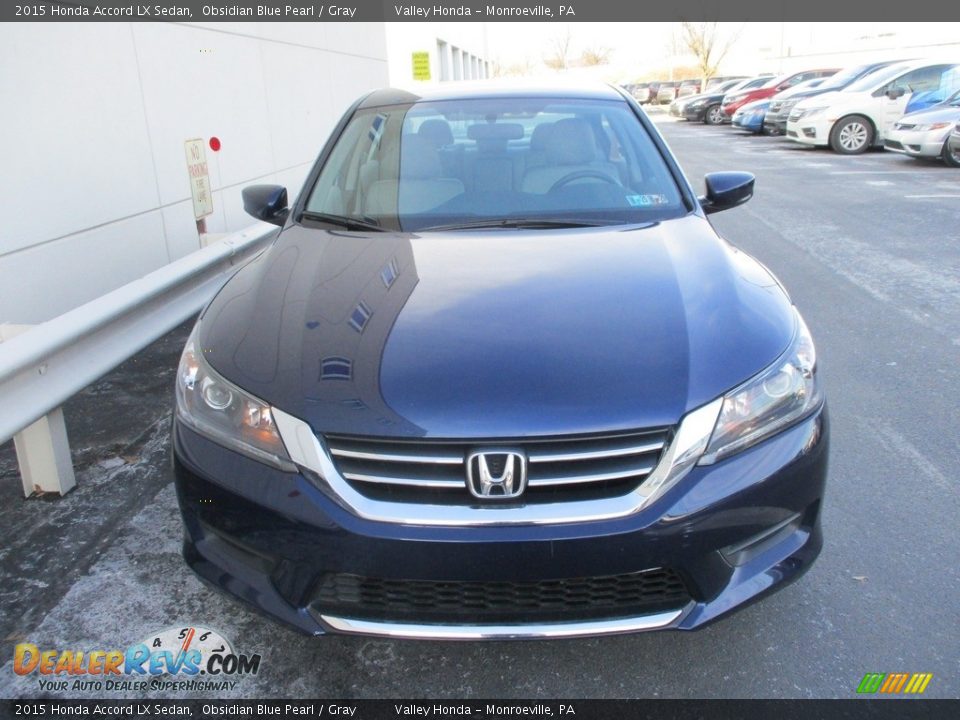 2015 Honda Accord LX Sedan Obsidian Blue Pearl / Gray Photo #7