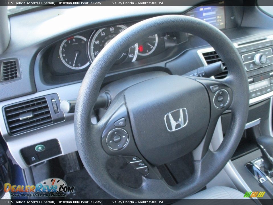 2015 Honda Accord LX Sedan Obsidian Blue Pearl / Gray Photo #12