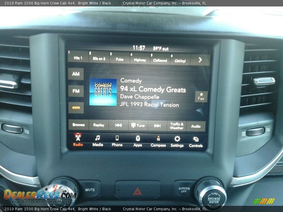 2019 Ram 1500 Big Horn Crew Cab 4x4 Bright White / Black Photo #15