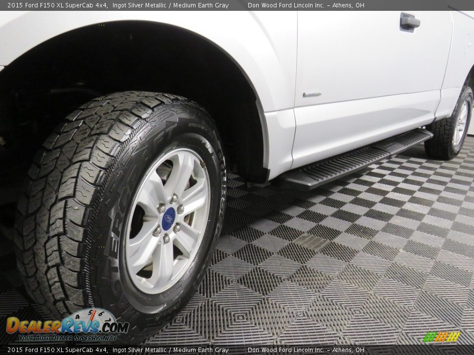 2015 Ford F150 XL SuperCab 4x4 Ingot Silver Metallic / Medium Earth Gray Photo #9