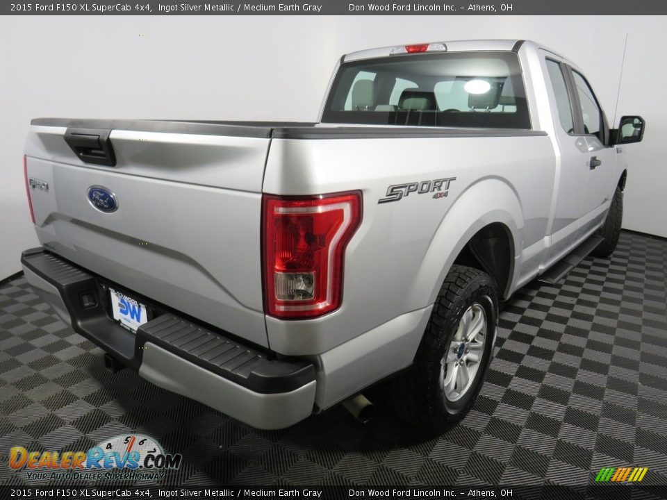 2015 Ford F150 XL SuperCab 4x4 Ingot Silver Metallic / Medium Earth Gray Photo #14