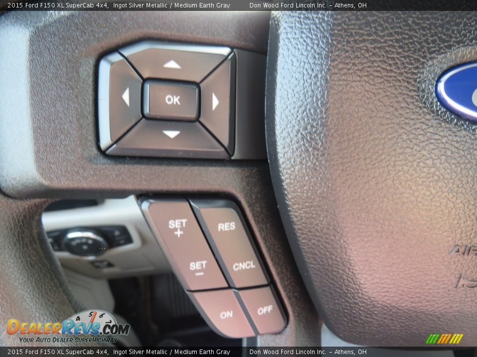 2015 Ford F150 XL SuperCab 4x4 Ingot Silver Metallic / Medium Earth Gray Photo #21