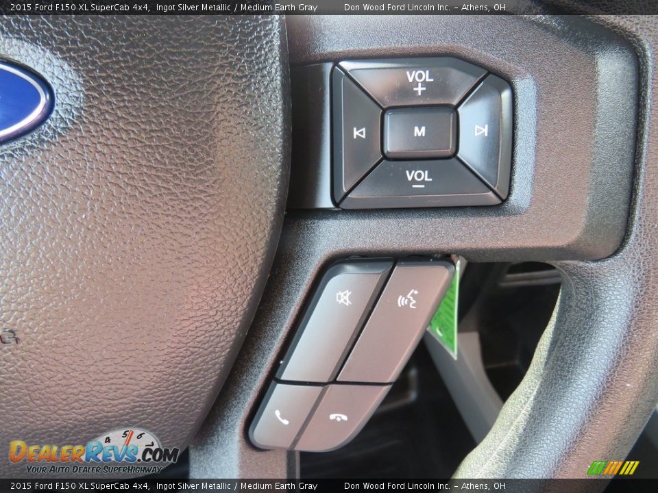 2015 Ford F150 XL SuperCab 4x4 Ingot Silver Metallic / Medium Earth Gray Photo #22