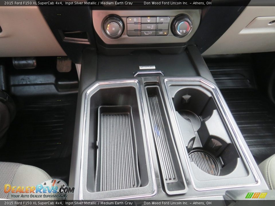 2015 Ford F150 XL SuperCab 4x4 Ingot Silver Metallic / Medium Earth Gray Photo #25