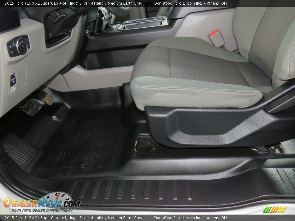 2015 Ford F150 XL SuperCab 4x4 Ingot Silver Metallic / Medium Earth Gray Photo #27