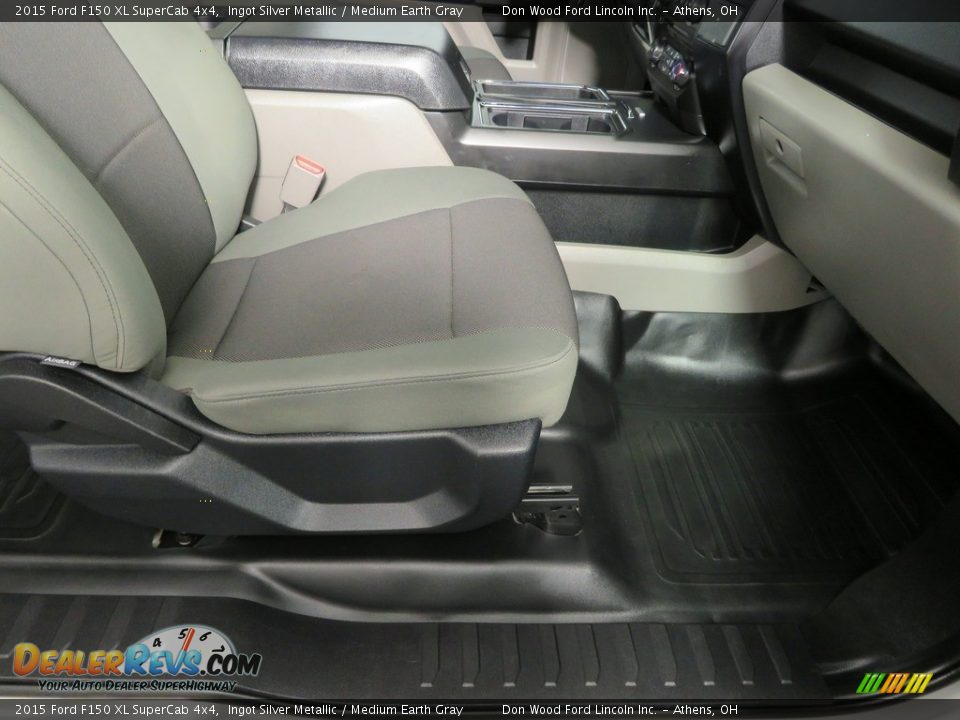 2015 Ford F150 XL SuperCab 4x4 Ingot Silver Metallic / Medium Earth Gray Photo #34