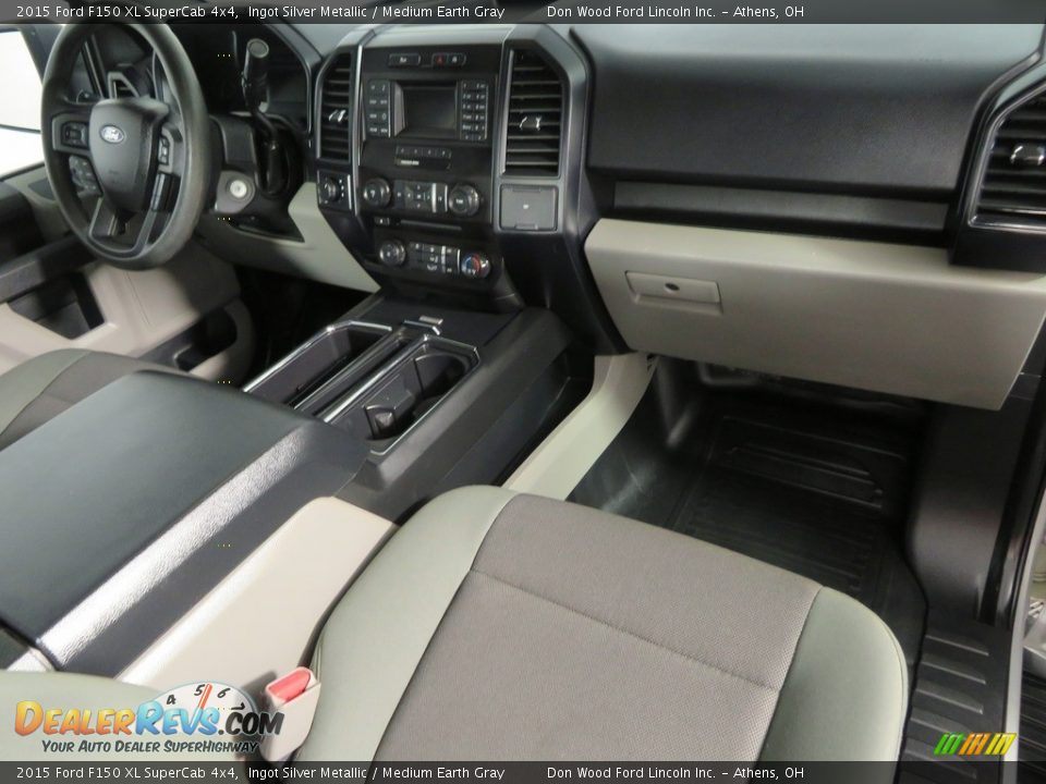 2015 Ford F150 XL SuperCab 4x4 Ingot Silver Metallic / Medium Earth Gray Photo #35