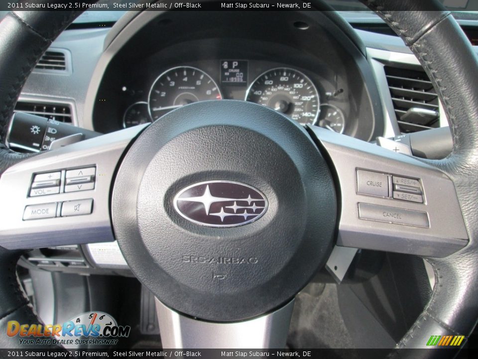 2011 Subaru Legacy 2.5i Premium Steel Silver Metallic / Off-Black Photo #11
