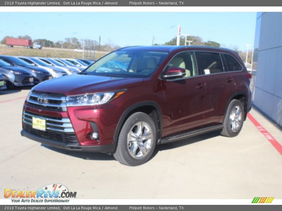 2019 Toyota Highlander Limited Ooh La La Rouge Mica / Almond Photo #4