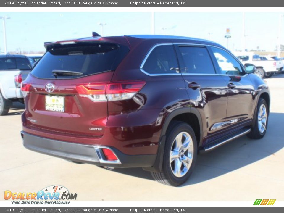 2019 Toyota Highlander Limited Ooh La La Rouge Mica / Almond Photo #8