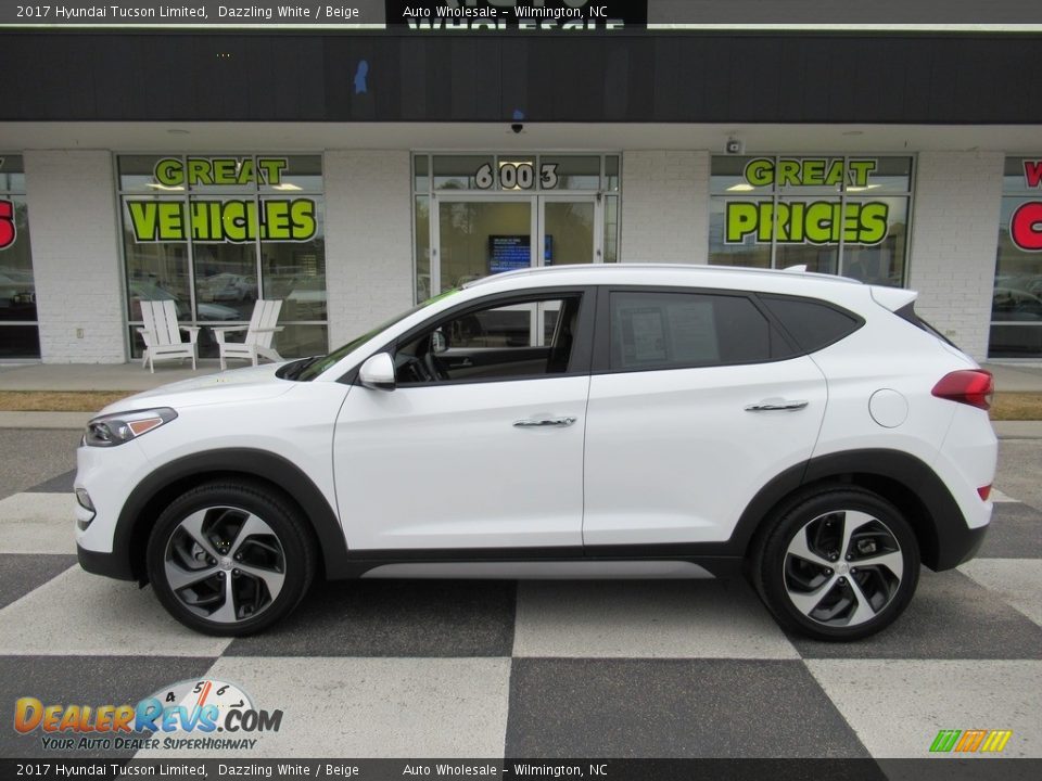 2017 Hyundai Tucson Limited Dazzling White / Beige Photo #1