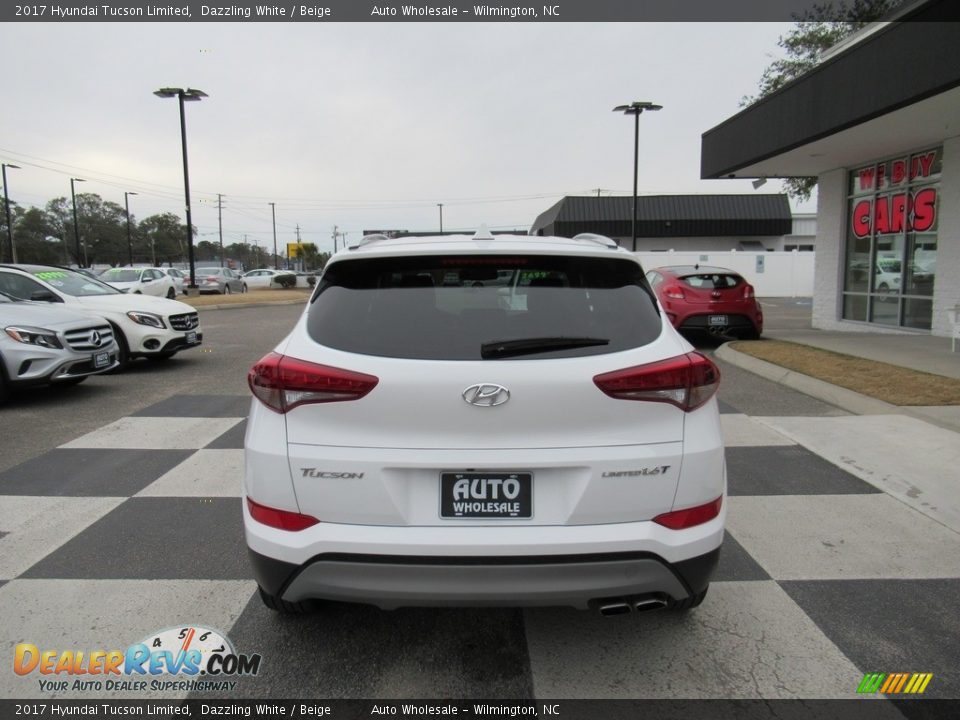 2017 Hyundai Tucson Limited Dazzling White / Beige Photo #4
