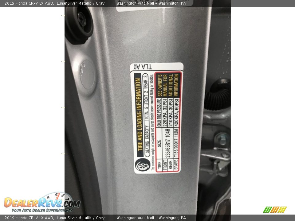 2019 Honda CR-V LX AWD Lunar Silver Metallic / Gray Photo #12