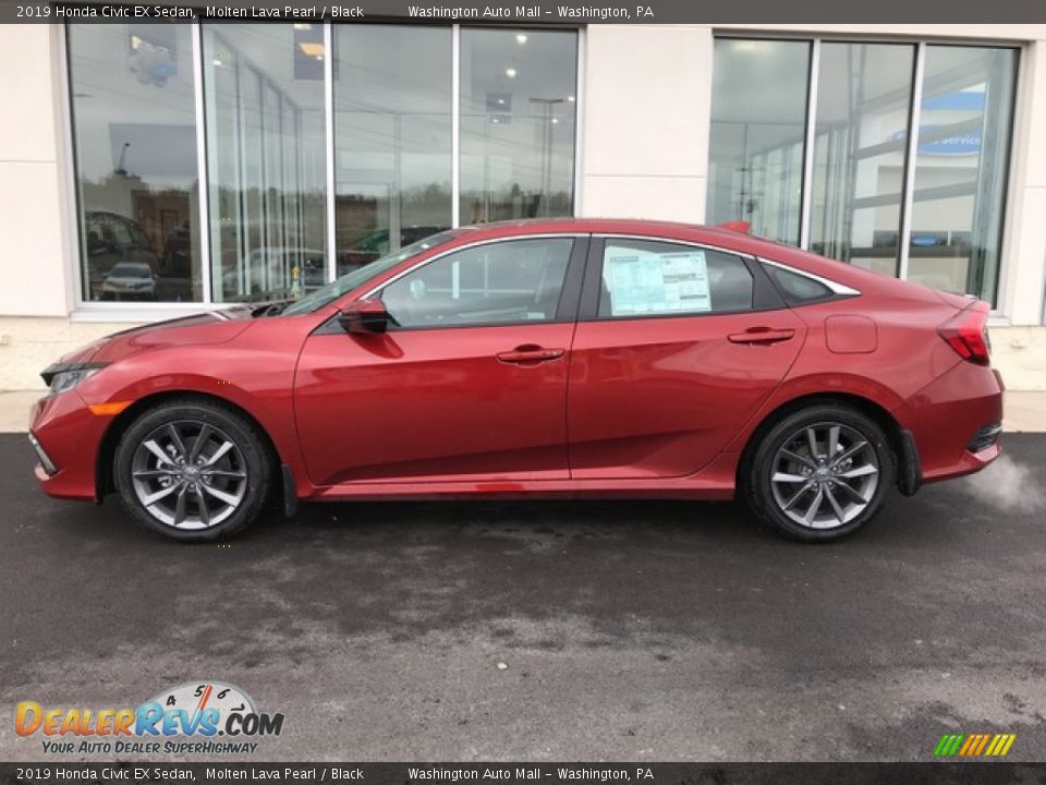 Molten Lava Pearl 2019 Honda Civic EX Sedan Photo #2