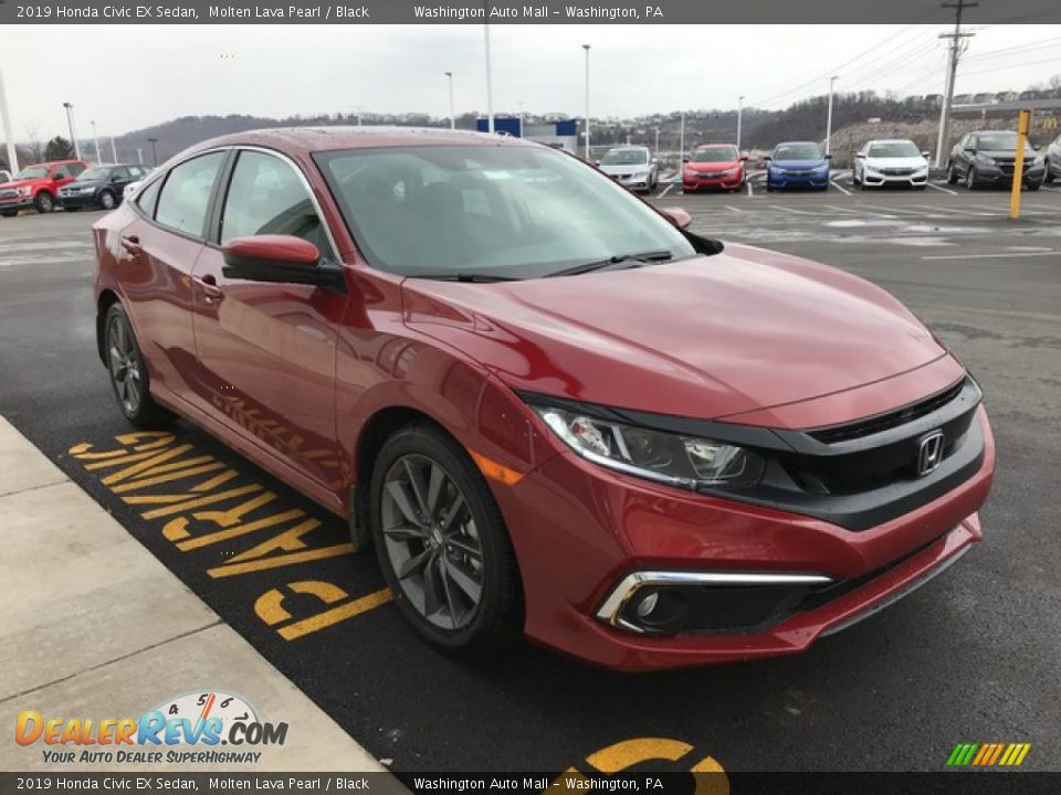 2019 Honda Civic EX Sedan Molten Lava Pearl / Black Photo #5