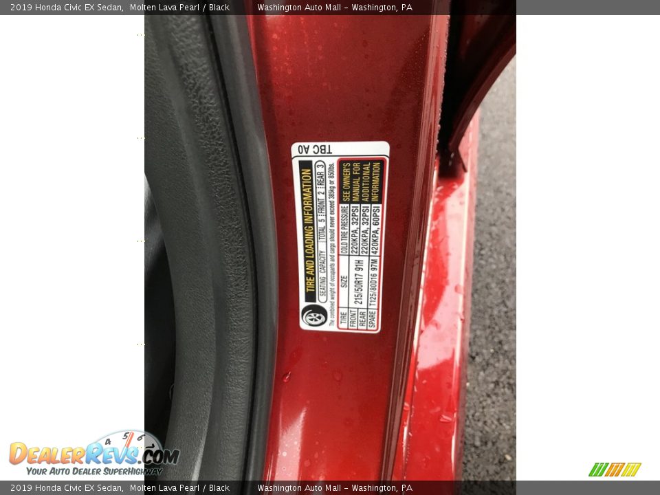 2019 Honda Civic EX Sedan Molten Lava Pearl / Black Photo #11