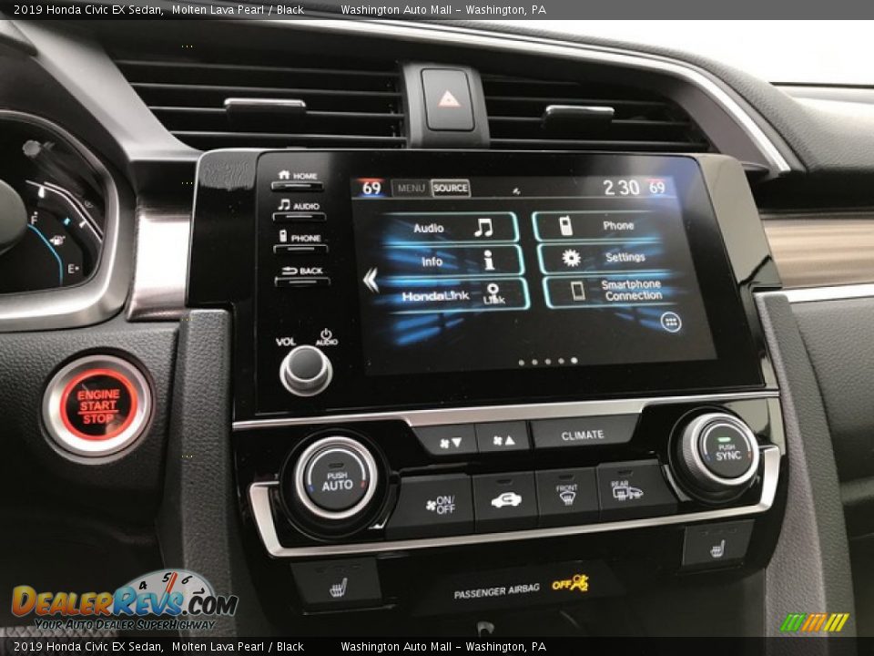 2019 Honda Civic EX Sedan Molten Lava Pearl / Black Photo #22