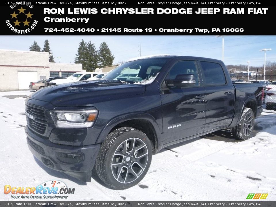 2019 Ram 1500 Laramie Crew Cab 4x4 Maximum Steel Metallic / Black Photo #1