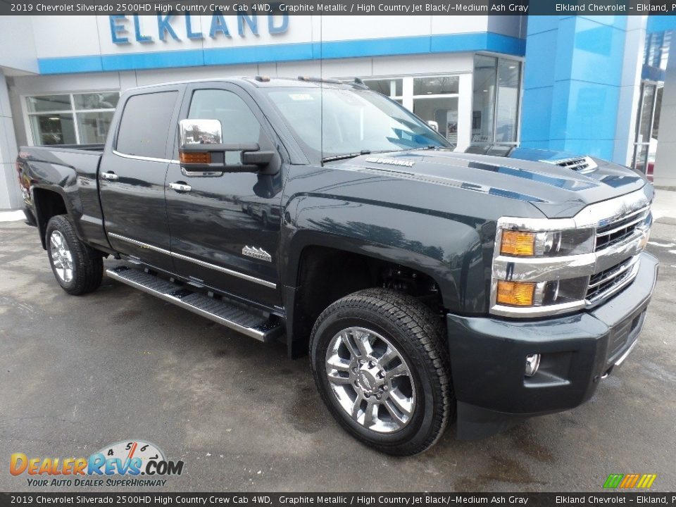 2019 Chevrolet Silverado 2500HD High Country Crew Cab 4WD Graphite Metallic / High Country Jet Black/­Medium Ash Gray Photo #3