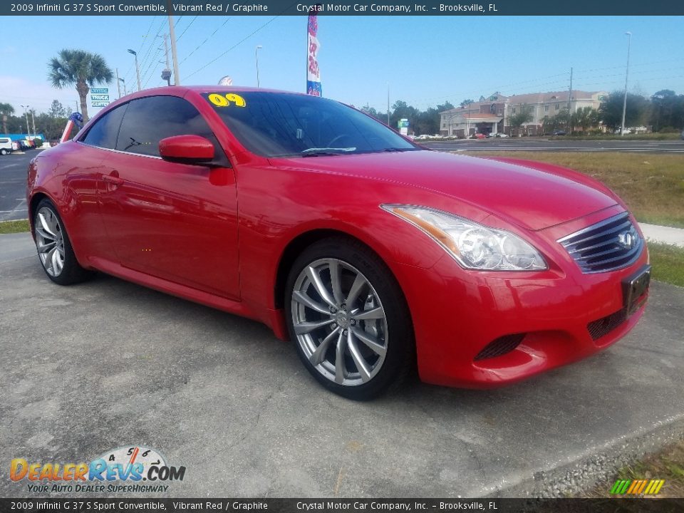 2009 Infiniti G 37 S Sport Convertible Vibrant Red / Graphite Photo #7