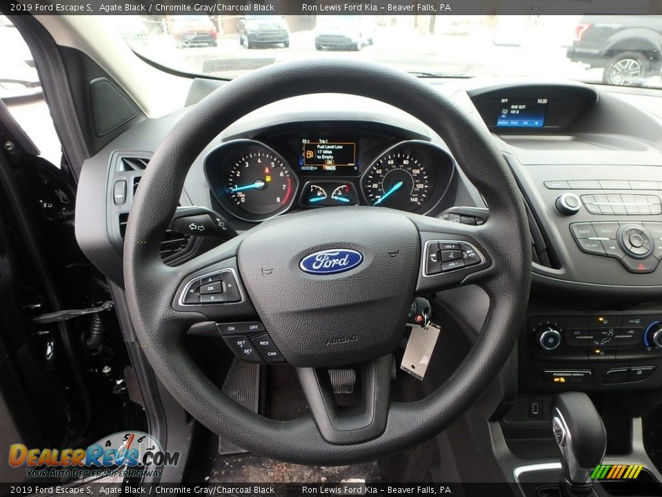 2019 Ford Escape S Agate Black / Chromite Gray/Charcoal Black Photo #17