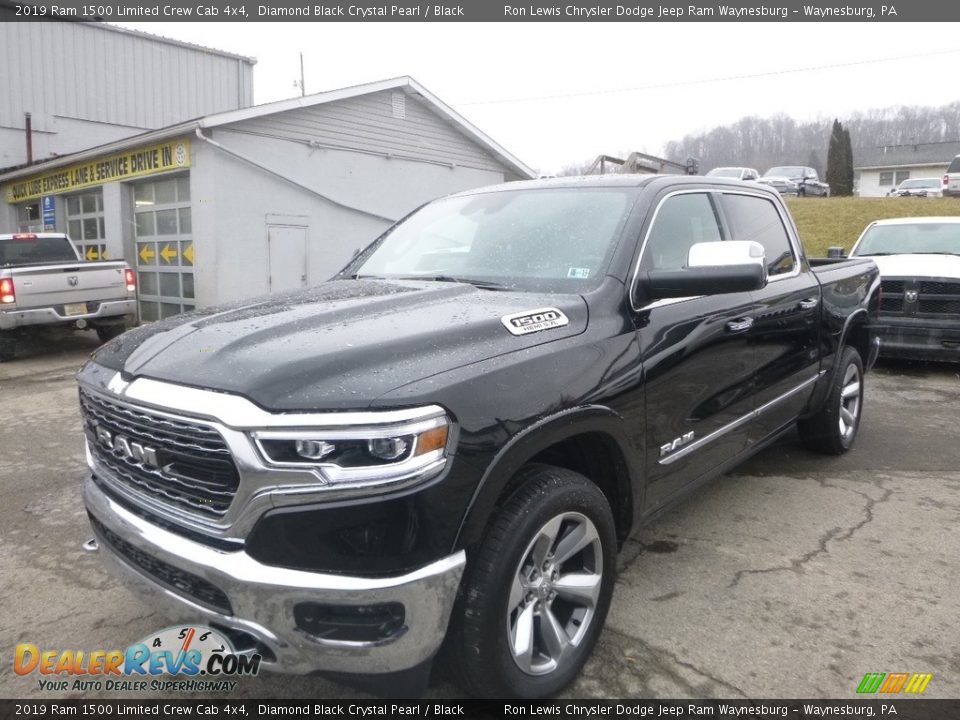2019 Ram 1500 Limited Crew Cab 4x4 Diamond Black Crystal Pearl / Black Photo #1