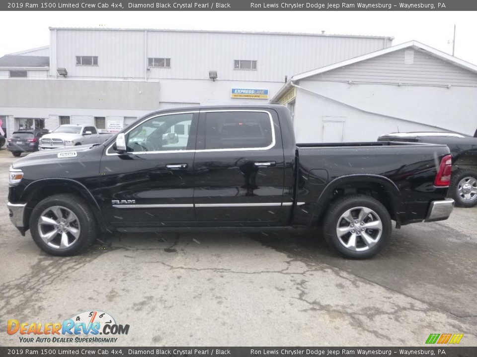 2019 Ram 1500 Limited Crew Cab 4x4 Diamond Black Crystal Pearl / Black Photo #3