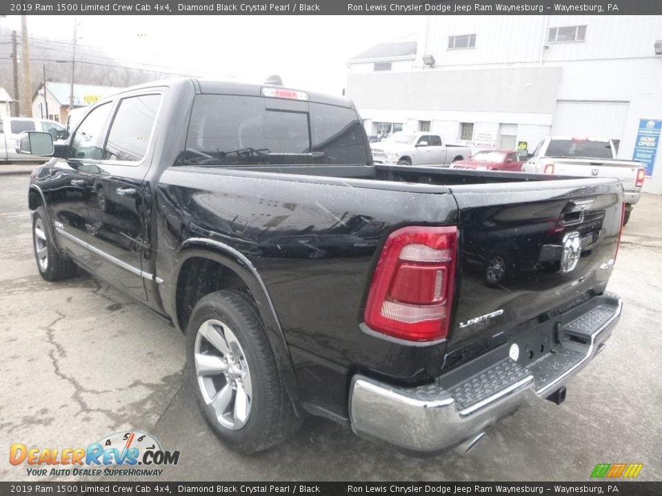 2019 Ram 1500 Limited Crew Cab 4x4 Diamond Black Crystal Pearl / Black Photo #4