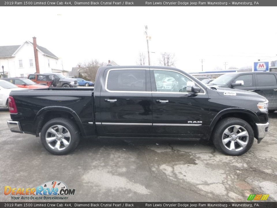 2019 Ram 1500 Limited Crew Cab 4x4 Diamond Black Crystal Pearl / Black Photo #7