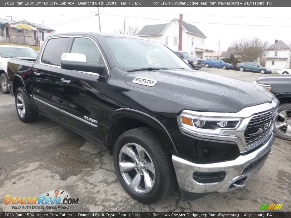 2019 Ram 1500 Limited Crew Cab 4x4 Diamond Black Crystal Pearl / Black Photo #8
